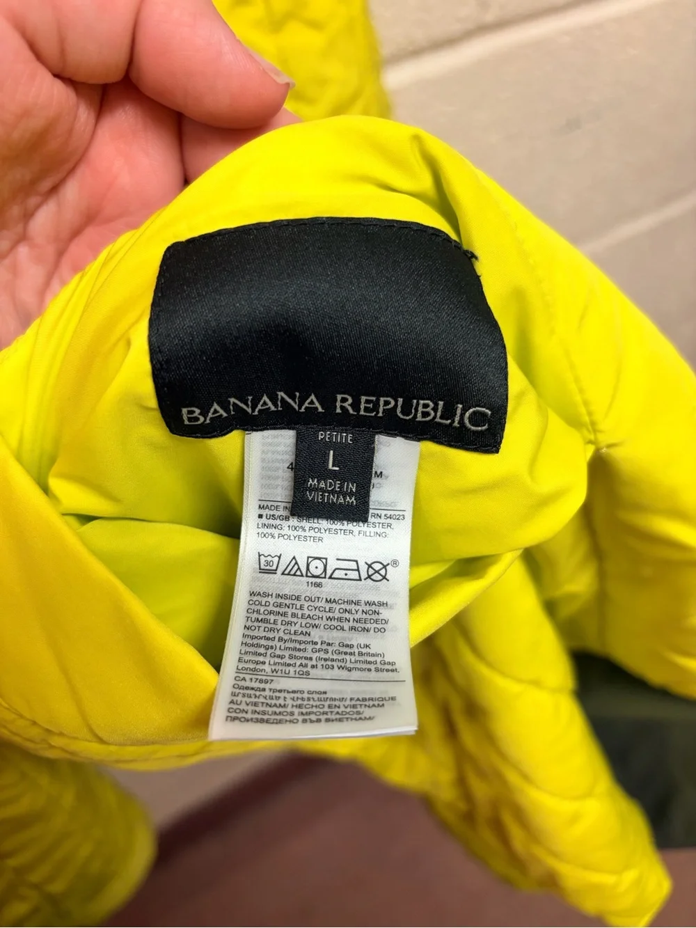 Banana Republic Green and Yellow Reversible Bomber Jacket